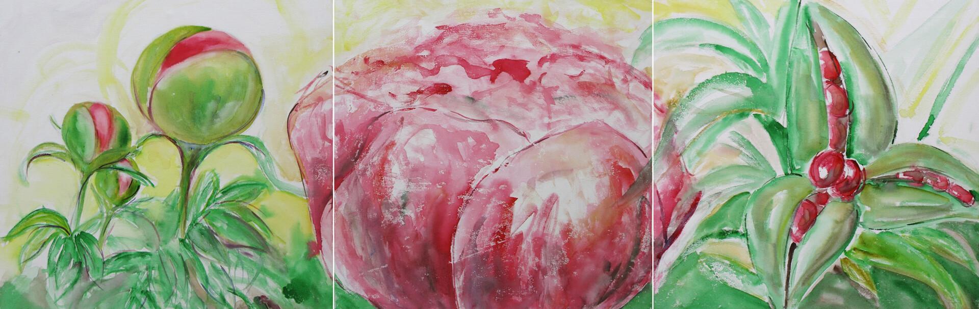 Lebensphasen - Triptychon - 180 x 60 cm